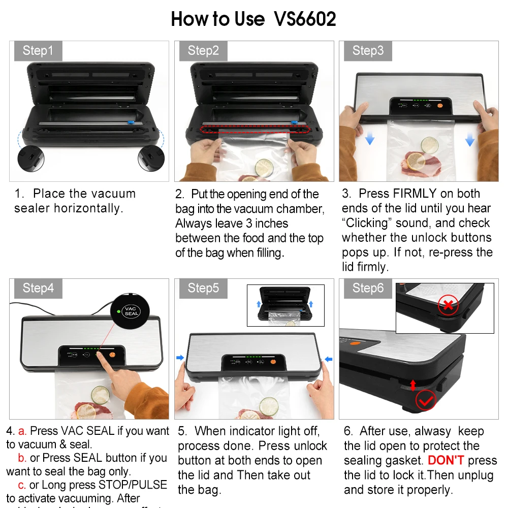 

YUMYTH Household Vacuum Sealer Machine With Vacuum Bags Roll Sous Vide Vacuum Packing Machine For Food Storage T285