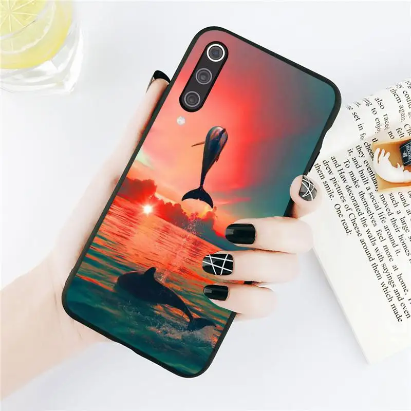 

dolphin cute ocean animal Phone Case For Xiaomi Redmi note 7 8 9 t k30 max3 9 s 10 pro lite Luxury brand shell funda coque