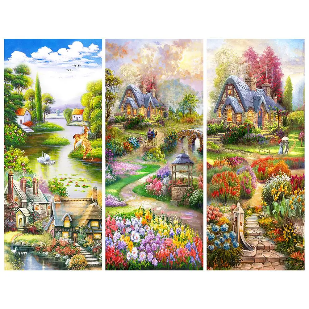 Алмазная живопись 5D с мотивом пейзажа сделай сам полноформатная круглая картина