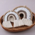 OOTDTY DIY хлопковая веревка Радуга гобелен из макраме настенные декоративные игрушки ручной работы тканый скандинавский декор для детской комнаты домашний декор