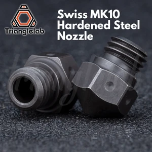 Сопло trianglelab Swiss MK10 из закаленной стали, ПТФЭ для резьбы Micro Swiss Hotend M7 Wanhao FlashForge Qidi Tech Dremel