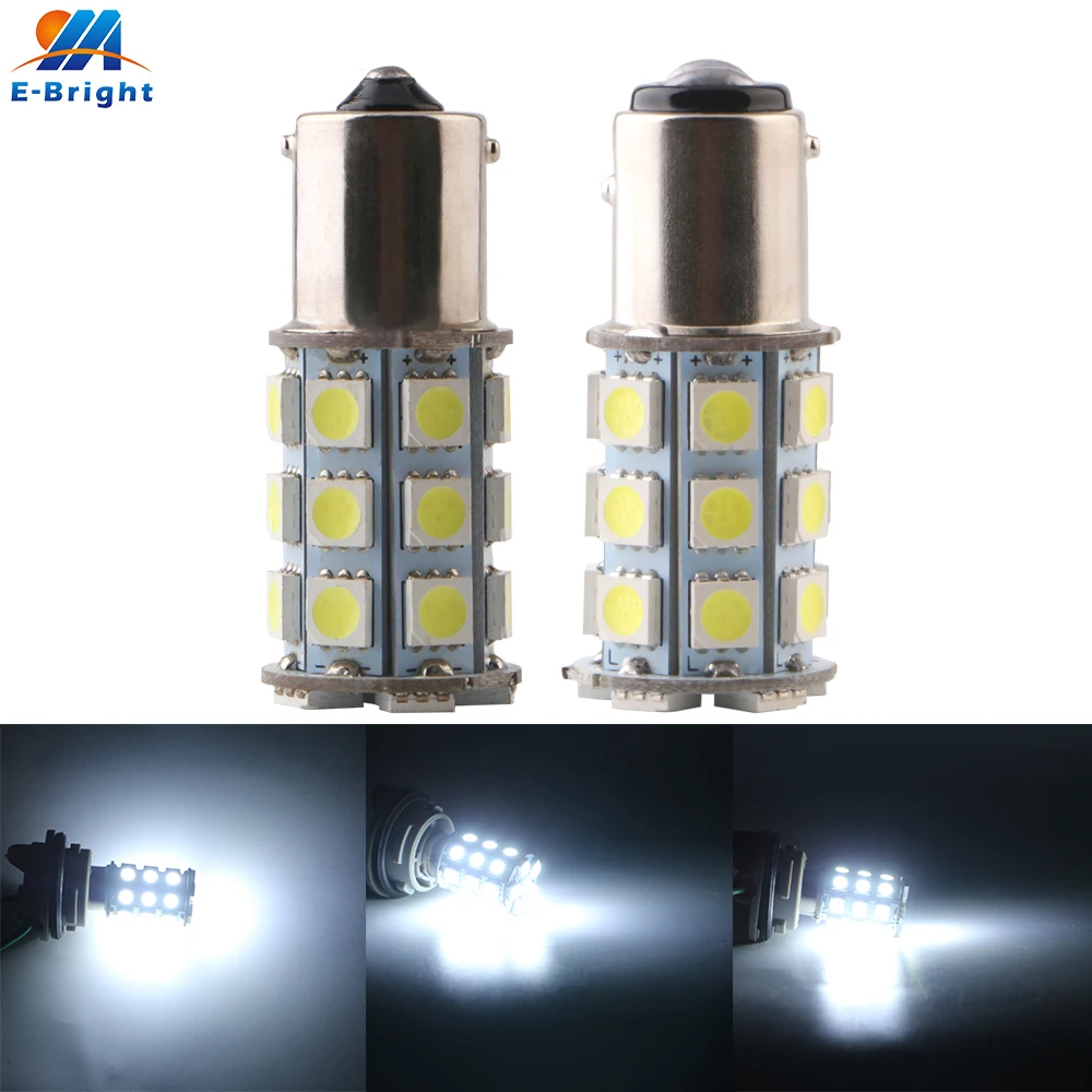 6X24 V p21w 1156 BA15S p21/5 w 1157 BAY15D 5050 27 SMD Светодиодная Лампочка С чипом, тормозной сигнал заднего хода, стояночный задний Поворотный Светильник