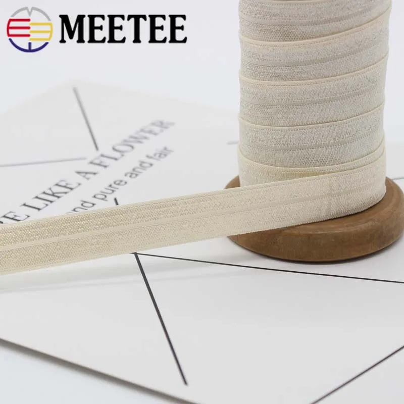 50 ярдов Meetee 15 мм полиэфирная одноцветная эластичная лента нейлоновая тесьма DIY Edge band Йога пояс резинка аксессуары для волос RC324
