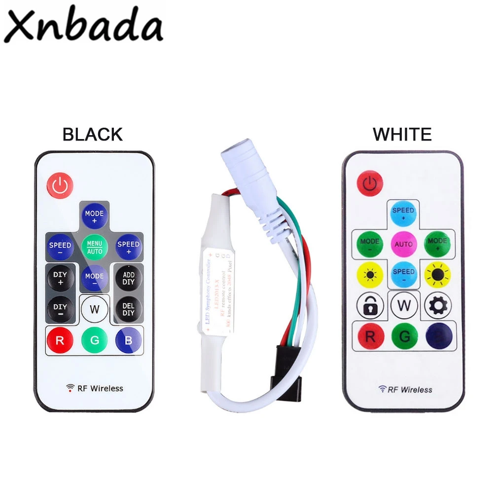 Светодиодные ленты светильник WS2812B WS2811 SK6812 RGB Led контроллер; 14 ключей RF беспроводной пульт дистанционного управления DC5-24V