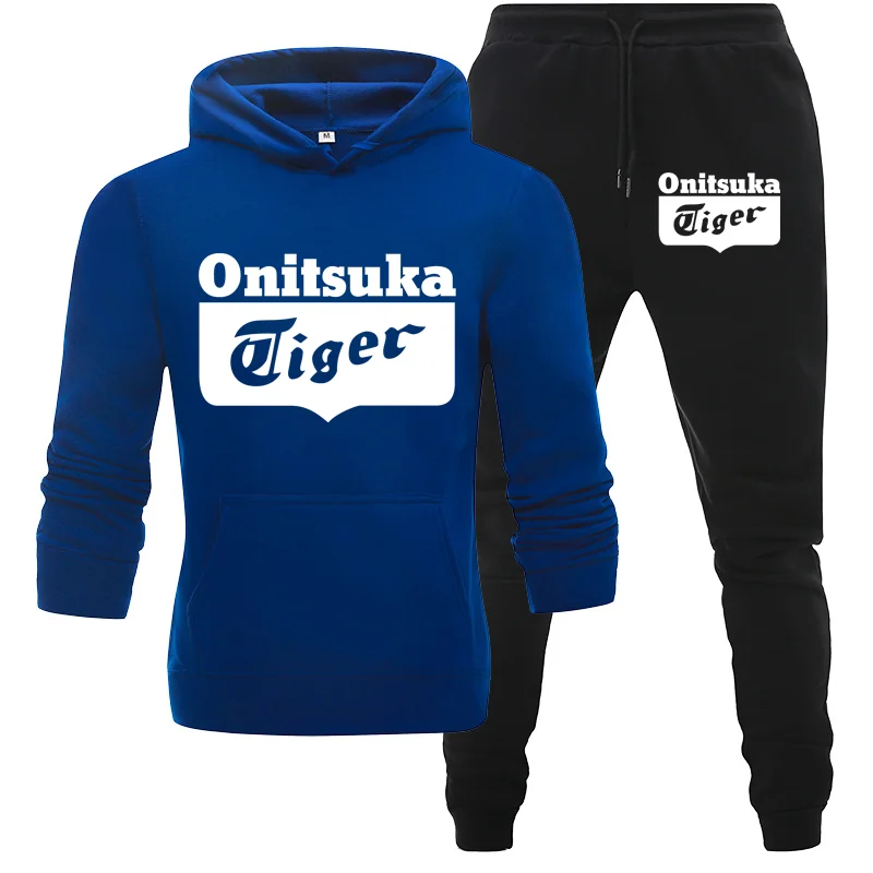 

Men Casual Set Hooded 2021 Hot Autumn Winter New Men's Sportswear Hoodies+Pants 2PCS Sets Solid Hip Hop Street Loose Tracksui