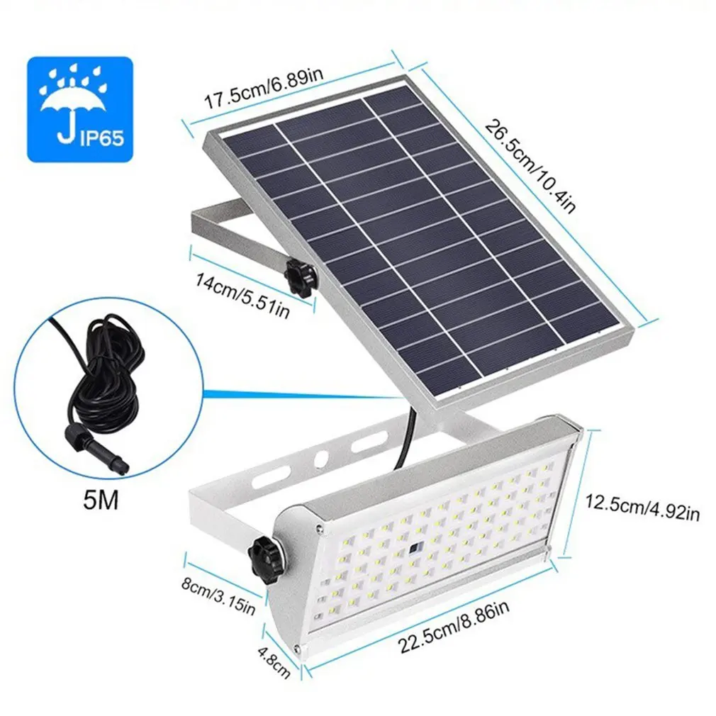

65Led Solar Light 30W Solar Human Induction Flood Light Remote Control Solar Flood Light Large Capacity Lithium Battery