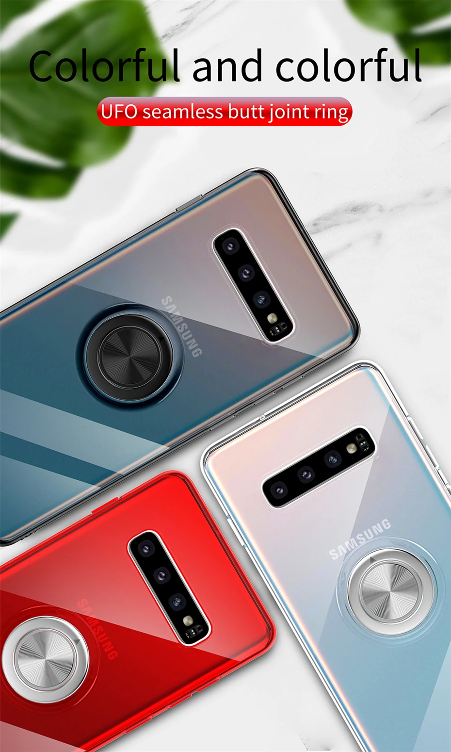 Для samsung Galaxy S10 5G S10 S9 S8 Plus Note 9 Note 8 A7 A9 S10e M20 M30 Примечание 10 чехол крышка Мягкий силиконовый чехол с кольцом держатель