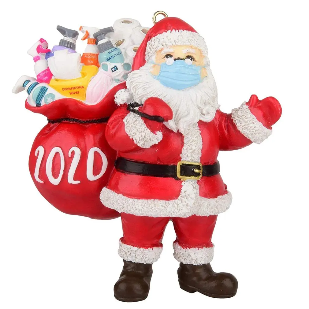 

Festival Santa Claus With A Face Mask Ornament Christmas Tree Hanging Ornament Decoration Pendant Gift For Family