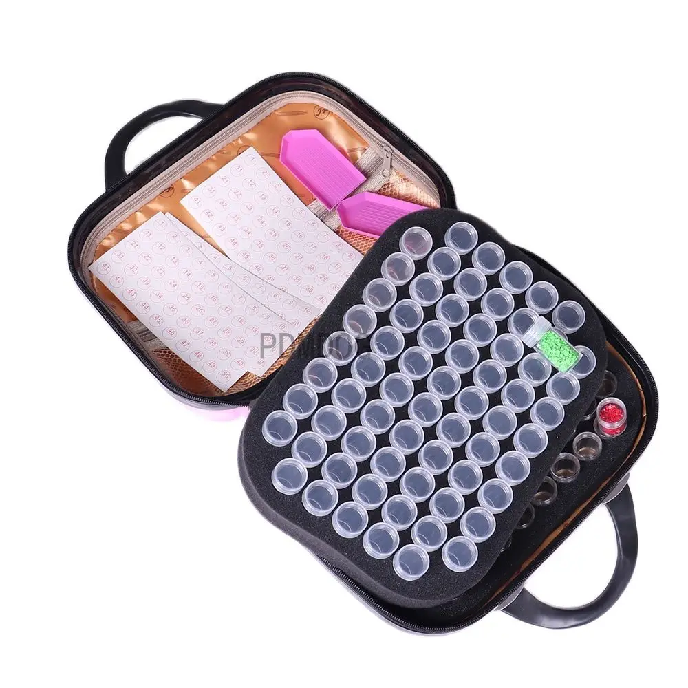 

132/40/30 Bottles Diamond Painting Tools Container Storage Bag Carry Case Daimond Painting Bag Zipper Accessories Double Layer