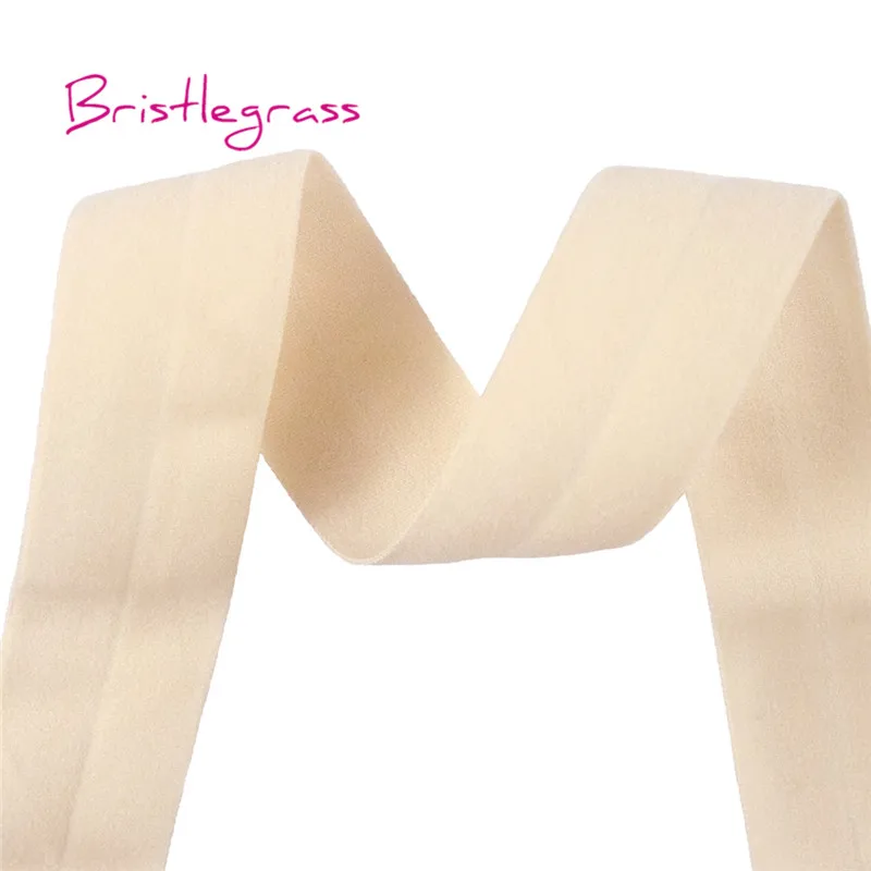 BRISTLEGRASS 5 Ярд " 25 мм твердые матовые не-блестящие складывающиеся эластичные враг повязка из спандекса резинки для волос платье с повязкой DIY швейная отделка