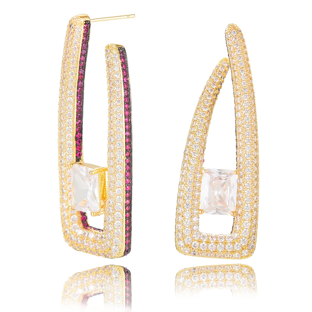 Брендовые уникальные дизайнерские модные длинные серьги прозрачные Австрийские