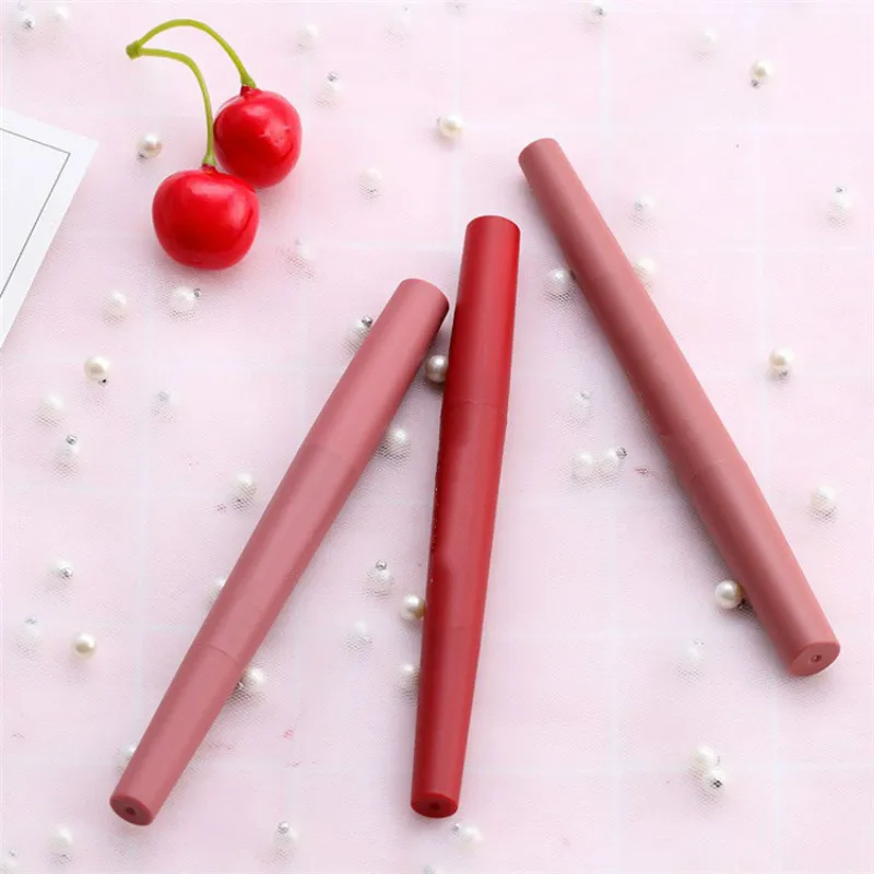 hot sale 20 color matte lipstick lip liner 2 in 1 brand makeup lipstick matte durable waterproof nude red lipstick lips make up free global shipping