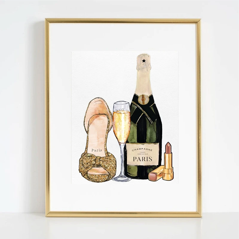 Fashion Bags Perfume Girls Books Wall Art Canvas Painting Paris Nordic Posters and Prints Pictures for Living Room Decor | Дом и сад
