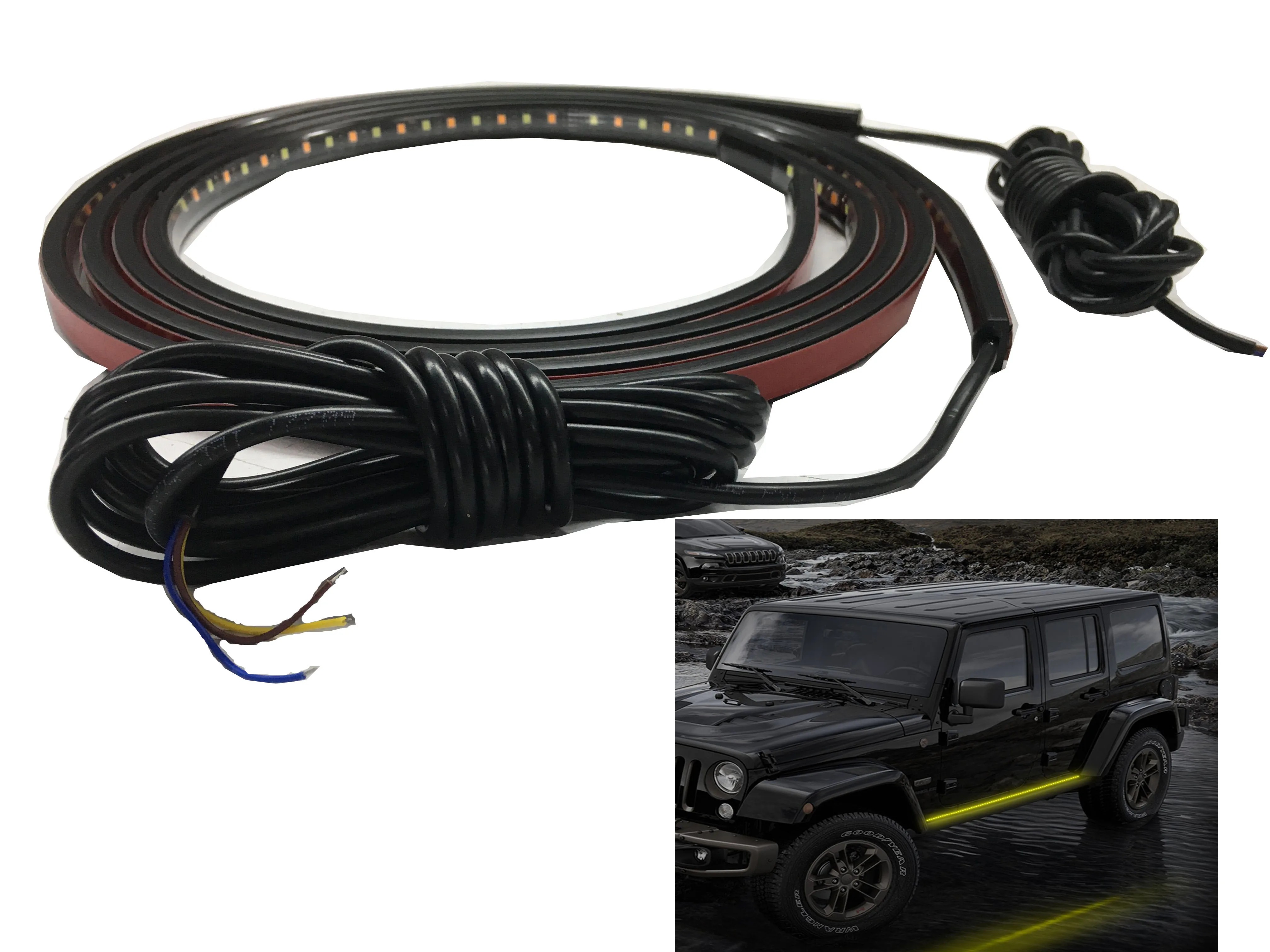 

2 шт. 60 "Автомобильная боковая подножка светодиодные полосы последовательный поток Янтарный сигнал поворота белый свет для пикапа, грузовика, внедорожника