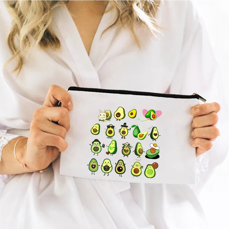 

Fruit Avocado Cosmetic Bag for Makeup Woman Mini Storage Kawaii Handbags Organizer Pouch Bags Women Women's Travel Free Shipping