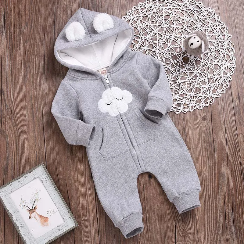 Комбинезон детский с длинным рукавом и капюшоном на весну/осень|Ромперы| |