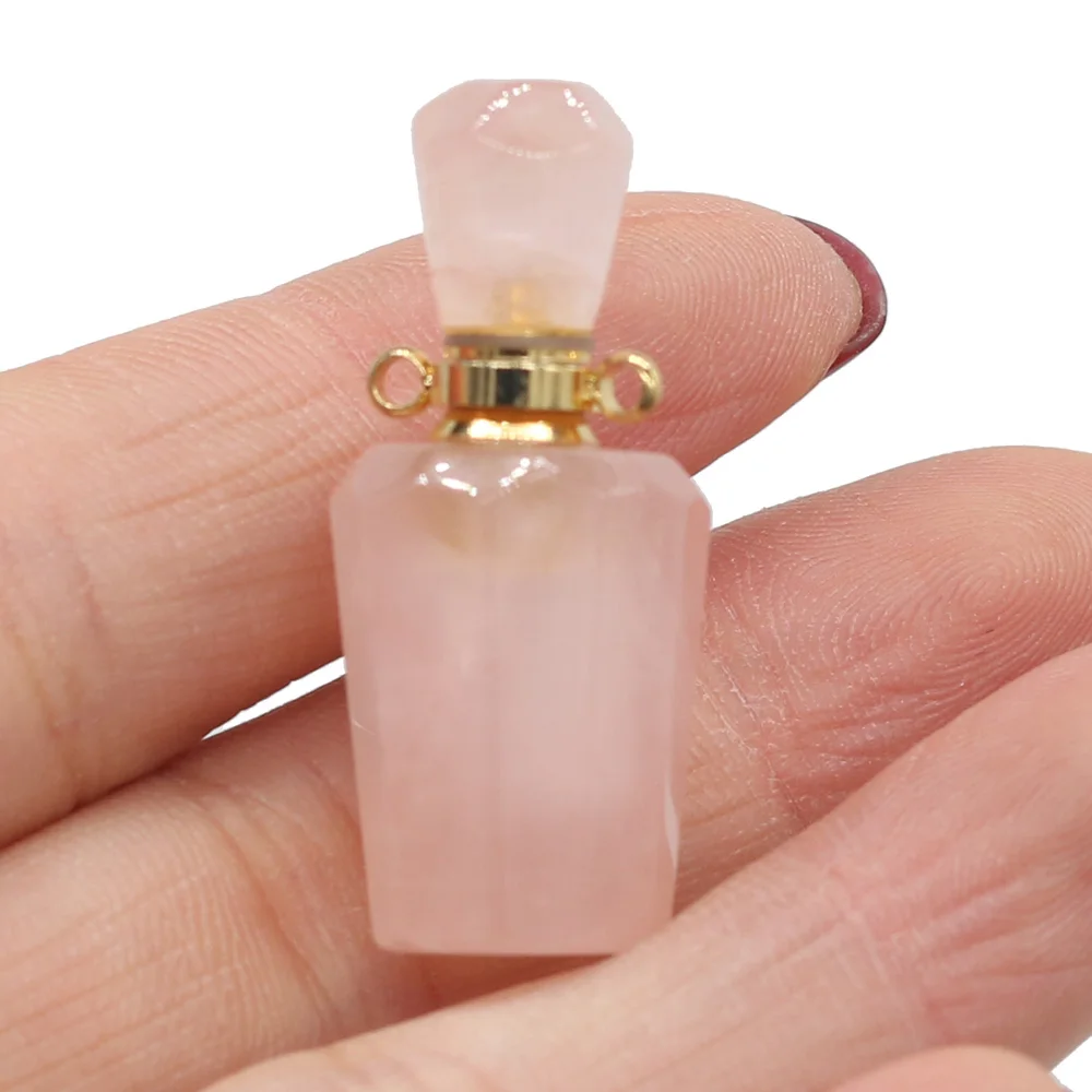 

Natural Semi-precious Stone Pendants Blue Sand Agates Rose Crystal for Fashion Jewelry Making DIY Necklace Women Gifts