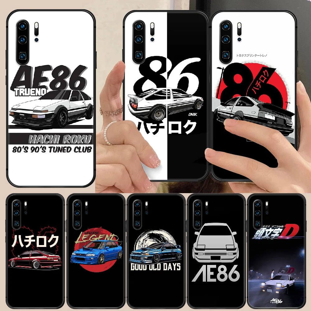 

AE86 Car Phone Case Cover Hull For Huawei P8 P9 P10 P20 P30 P40 Lite Pro Plus smart Z 2019 black funda painting hoesjes 3D