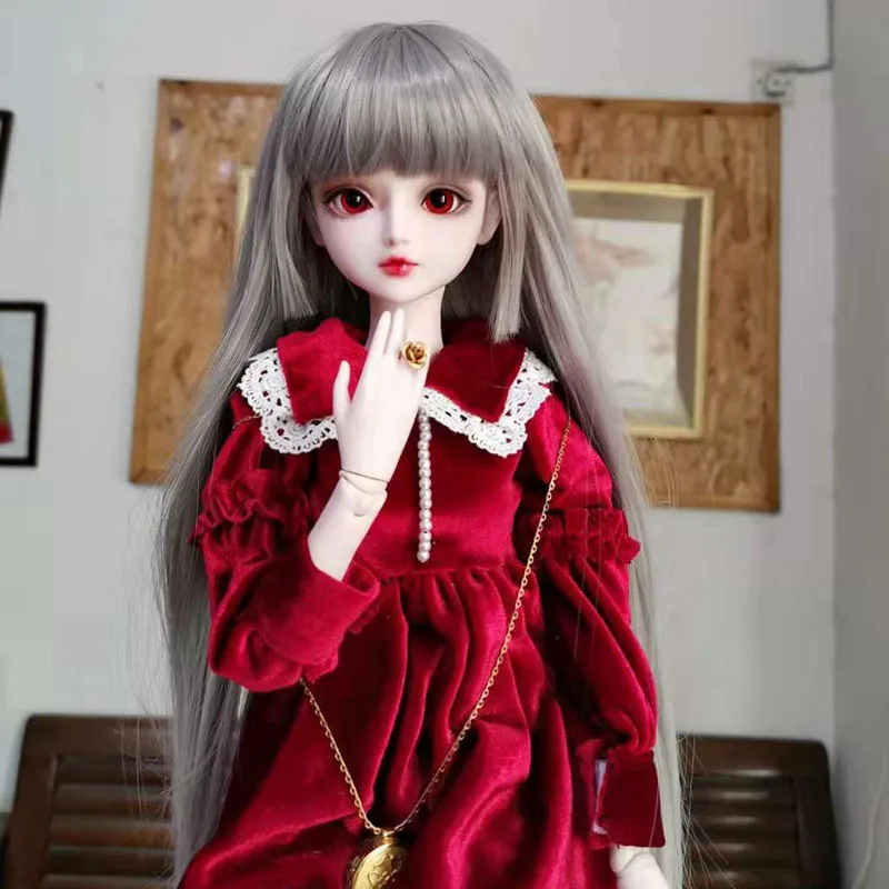 BJD SD 1/3 1/4 1/6 1/8 1/12 60 см ночное Лори куклы длинные прямые волосы парик высокой