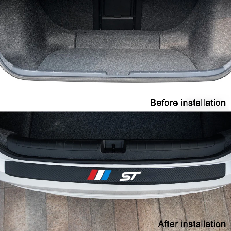 Наклейки на задний бампер автомобиля защитная пластина для багажника кожаная