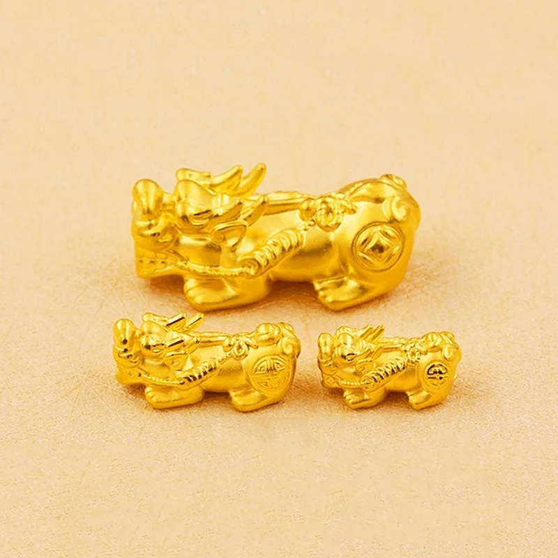 Настоящие ювелирные изделия из желтого золота 999 24 к 3D поделки счастливая монета