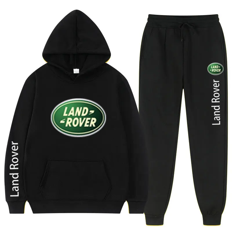 

Men's suits, track suits, men's and women's hooded sweatshirts + pants pullovers, printed Land Rover hooded sportswear suits, ca