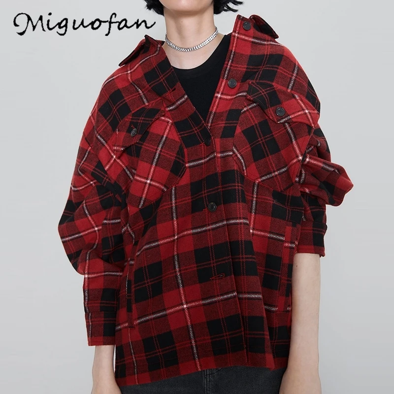 Женская Повседневная рубашка в клетку на пуговицах с карманами | одежда