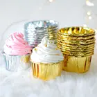 50 одноразовых украшений для торта, Золотая оберточная бумага для торта, круглая форма для выпечки, инструменты для украшения свадьбы, дня рождения, Рождества