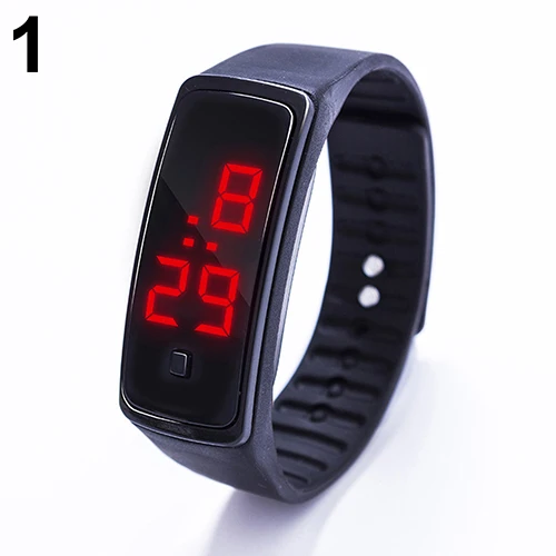 Black 23 cm Детские часы детские светодиодные цифровые спортивные часы для мальчиков и девочек мужские и женские Электронные Силиконовые наручные часы с браслетом - Цвет: Black 23 cm