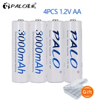 palo 4 16pcs aa battery ni mh rechargeable battery aa 1 2v original high capacity batteries pre charged rechargeable aa batteria