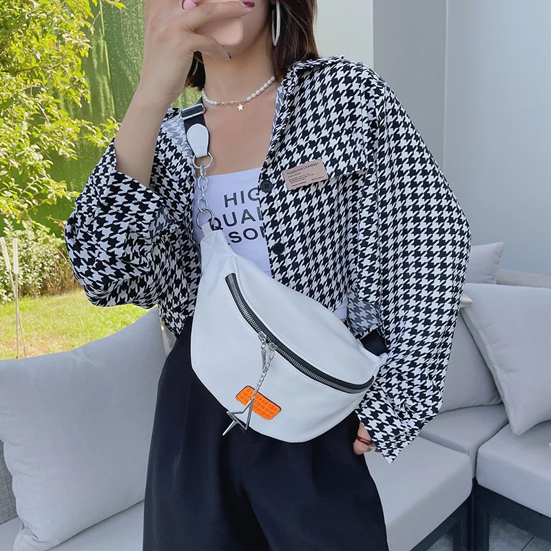 Модные сумки для женщин легкая поясная сумка из искусственной кожи черного и