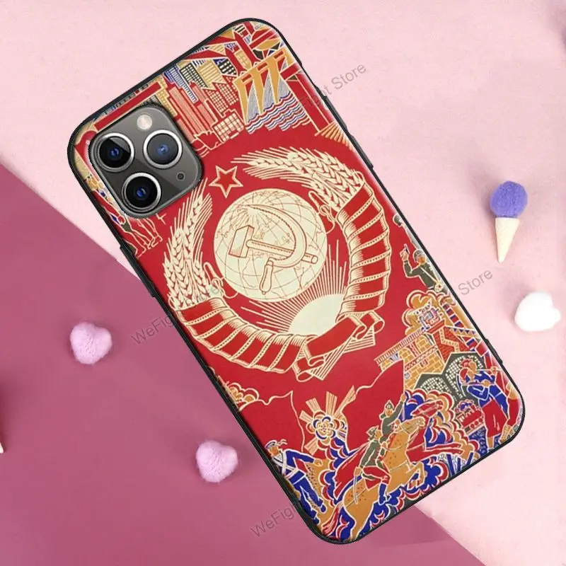 Чехол с красным советским флагом для iPhone 12 13 mini 11 Pro Max XR X XS 6S 7 8 Plus SE 2020 | Мобильные