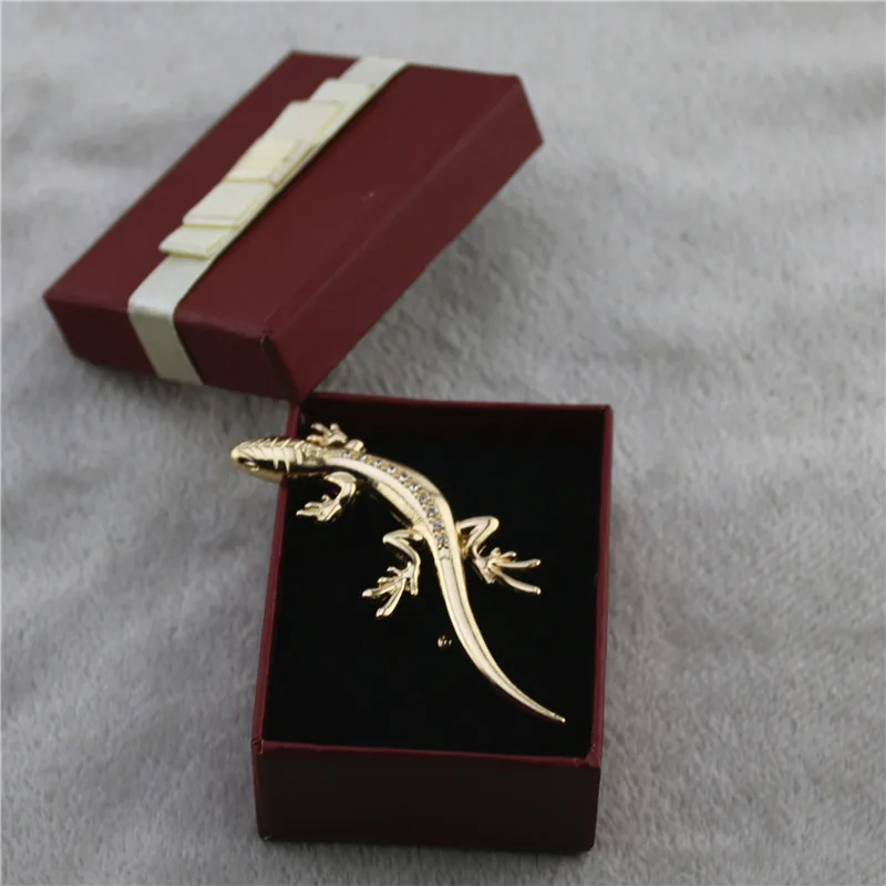 

Fashionable new electroplated gold alloy lizard Brooch