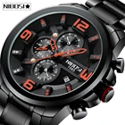 NIBOSI мужские часы Топ бренд полный сталь большой циферблат часы мужские водонепроницаемые спортивные кварцевые роскошные Бизнес Мужские часы Relogio Masculino