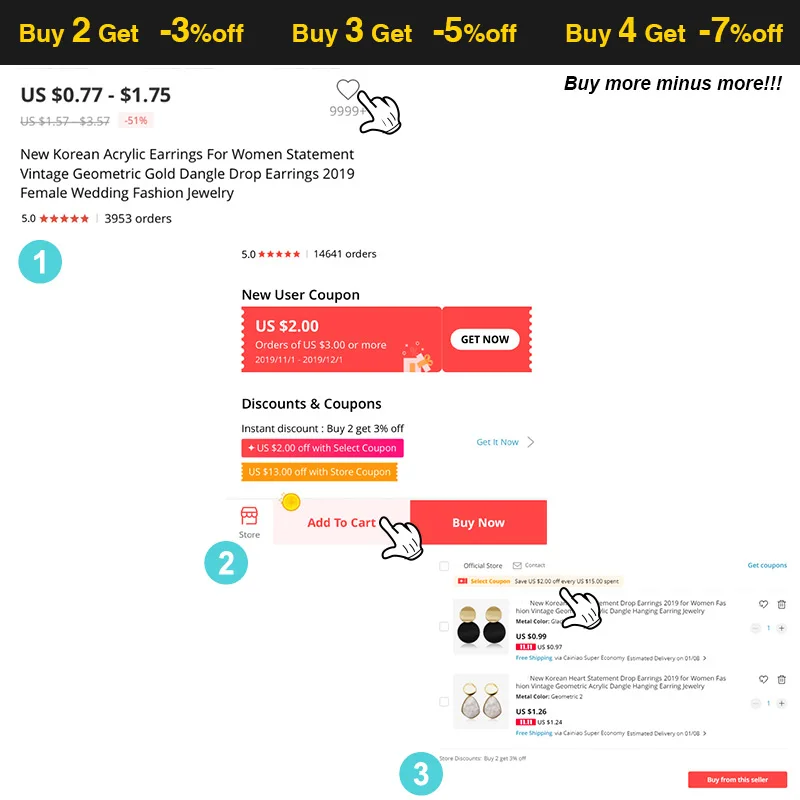 Женские Висячие серьги в Корейском стиле винтажные длинные золотистые акриловые