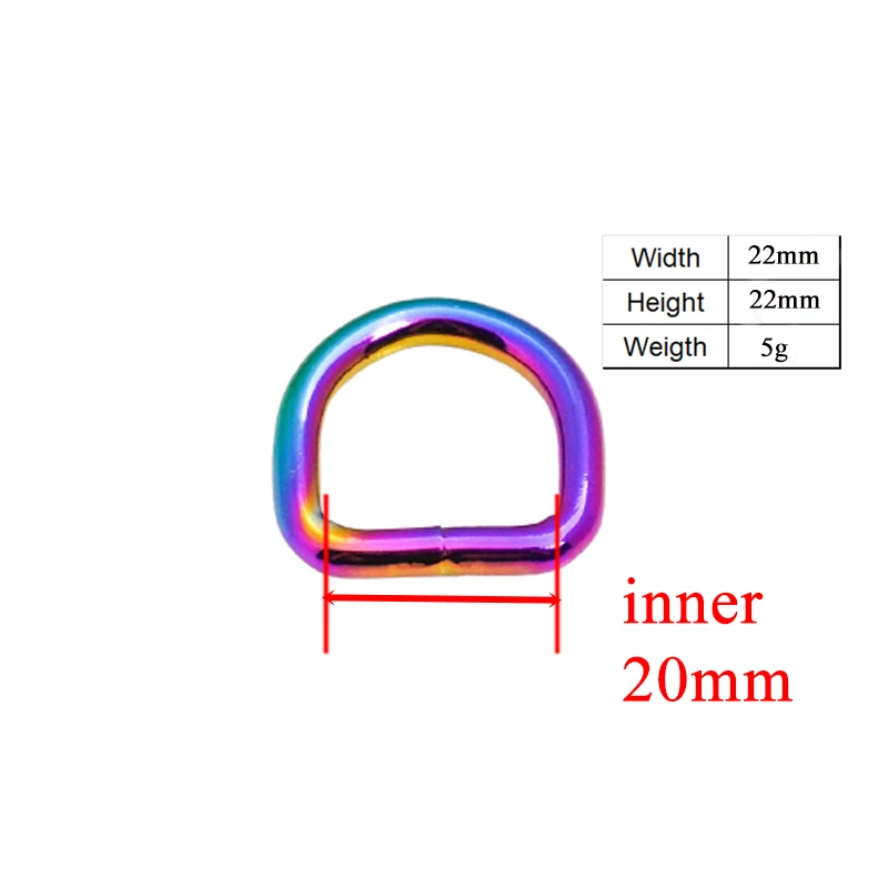 Металлическое не сварное никелированное D-образное кольцо 20 шт./лот 15 мм для