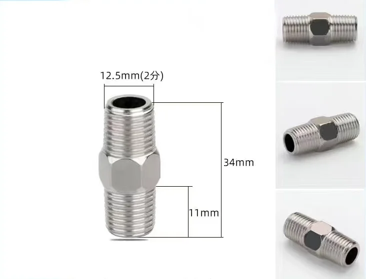 Удлинитель из нержавеющей стали 201/304, наружная резьба 1/8/1/4/3/8/1/2/3/4 дюйма, BSP, x наружная резьба, шестигранный нипель, редуктор с резьбой, фитинг для труб