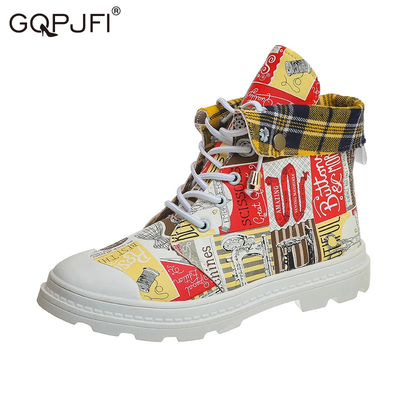 

Women Canvas Shoes Women Fashion Summer Casual Sneakers Student Casual Shoes High Top Woman Vulcanize Shoes Spring Martin Boot