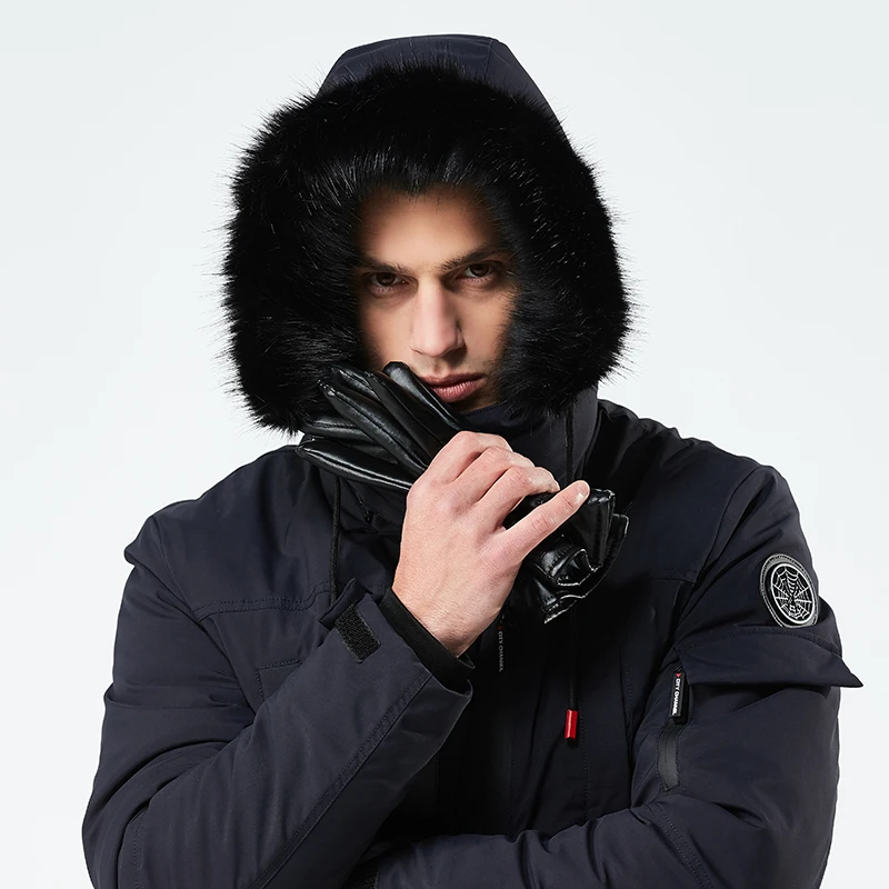 Padded Winter Jacket Men Windproof Long Coat Parkas Hood Fur Collar Clothes Men's Windbreakers Large Size Warm Epaulet Outwear