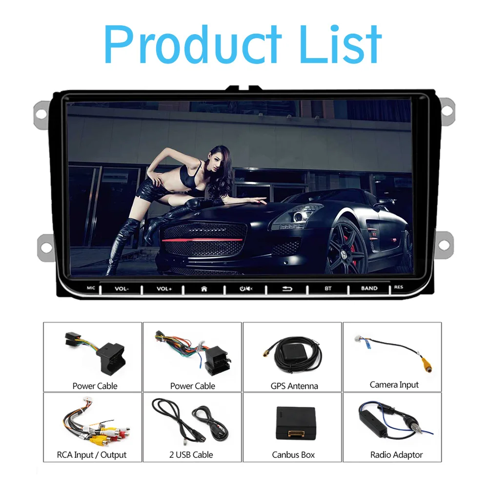 Автомагнитола 9 &quot/7&quot 2 Din для Bora Golf VW Polo Passat B6 B7 Touran Android Wi-Fi GPS-навигация mp5-плеер