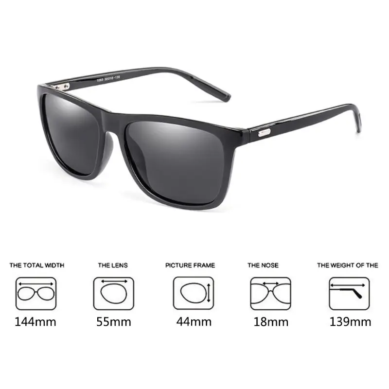 

Classic Square Polarized Sunglasses Ultra Light Men Retro Sun Glasses For Men Women Driving