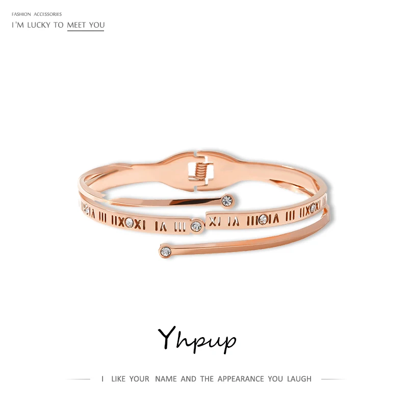 Женский многослойный браслет с цирконием Yhpup открытые браслеты в римском стиле
