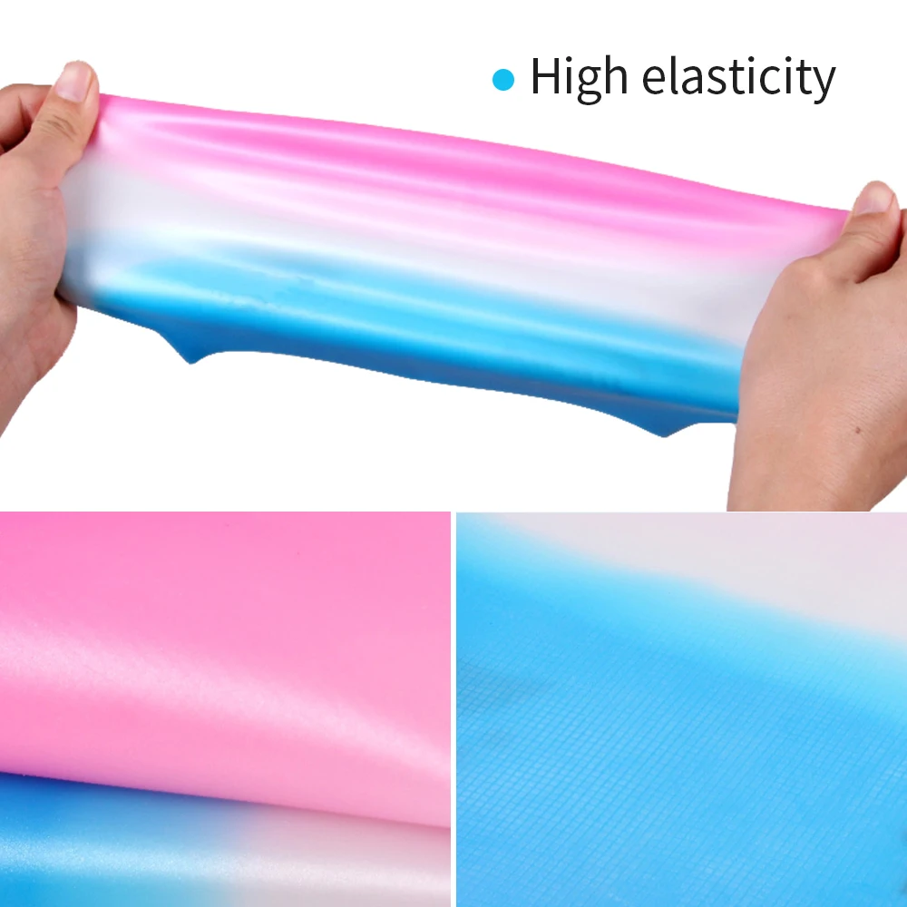 Водонепроницаемая силиконовая шапочка для купания цветная резиновая взрослых