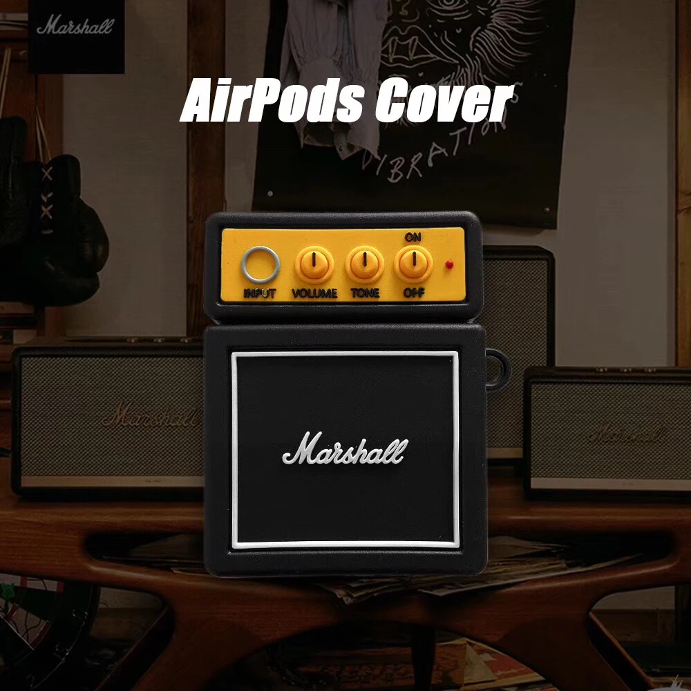Для Airpods Pro забавные 3D marshall звук мягкий силиконовый чехол для Apple Airpods 1/2/3 крышка Беспроводной Bluetooth наушники чехол