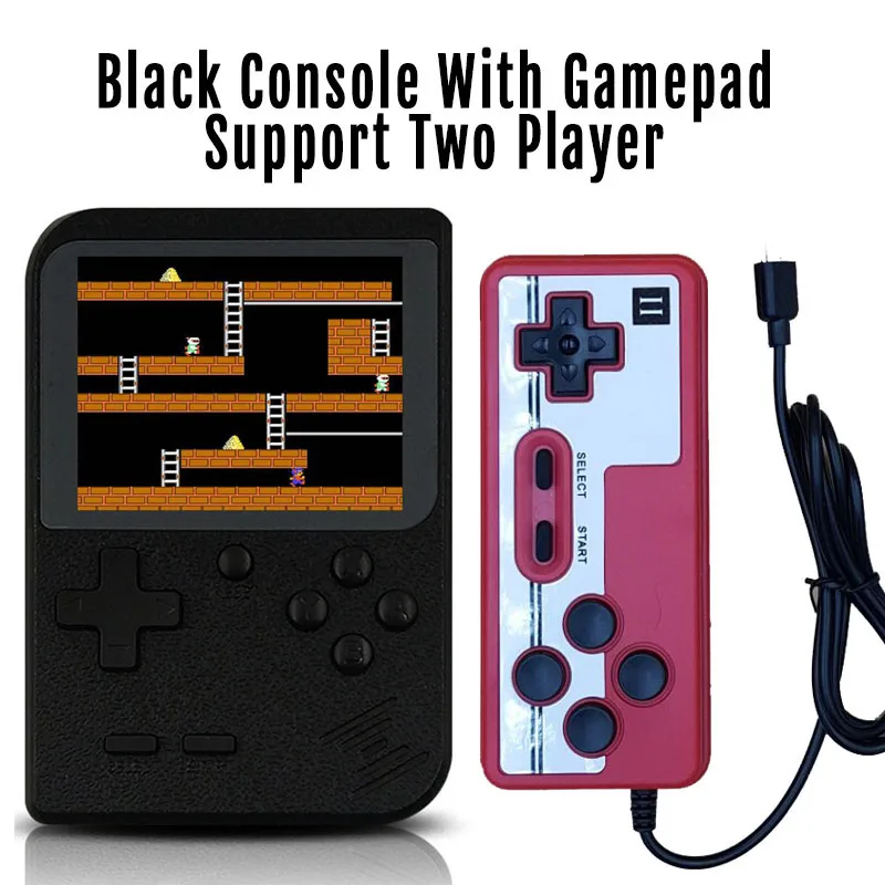 Black Add Gamepad Новая портативная игровая консоль Встроенный 400 классические игры мини 8 бит карманный портативный плеер Ретро видео игровая консоль - Color: Black Add Gamepad