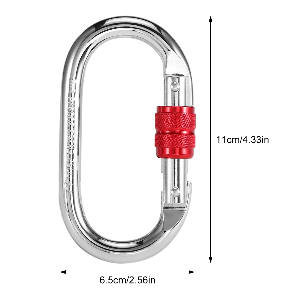 

1 Pair 25KN Screw Locking Gate Carabiner Aluminum Alloy Carabiner Climbing Accessories Camping Equipment Outdoor Tool