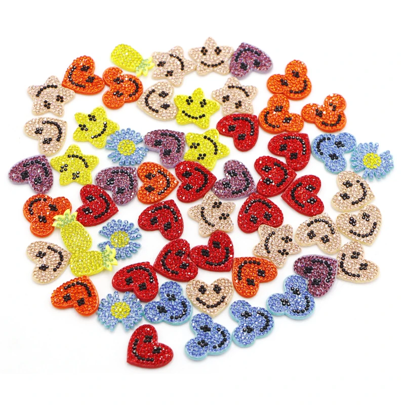 10Pcs/lot Mix Color Rhinestone Star bear Daisy Smile Patches For Kids Girls Clothes Hair Accessories DIY Sew on Appliques Badge | Дом и сад