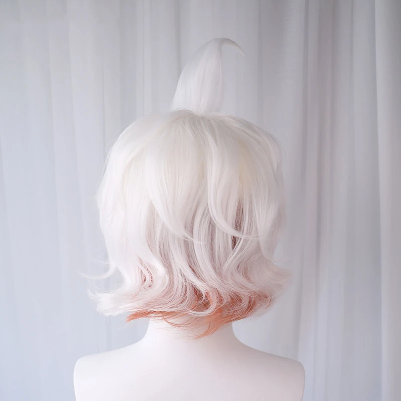 Парик для косплея UWOWO Nagito Komaeda из Danganronpa, ученика-счастливчика, 30 см, бело-коричнево-оранжевый градиент коротких волос.