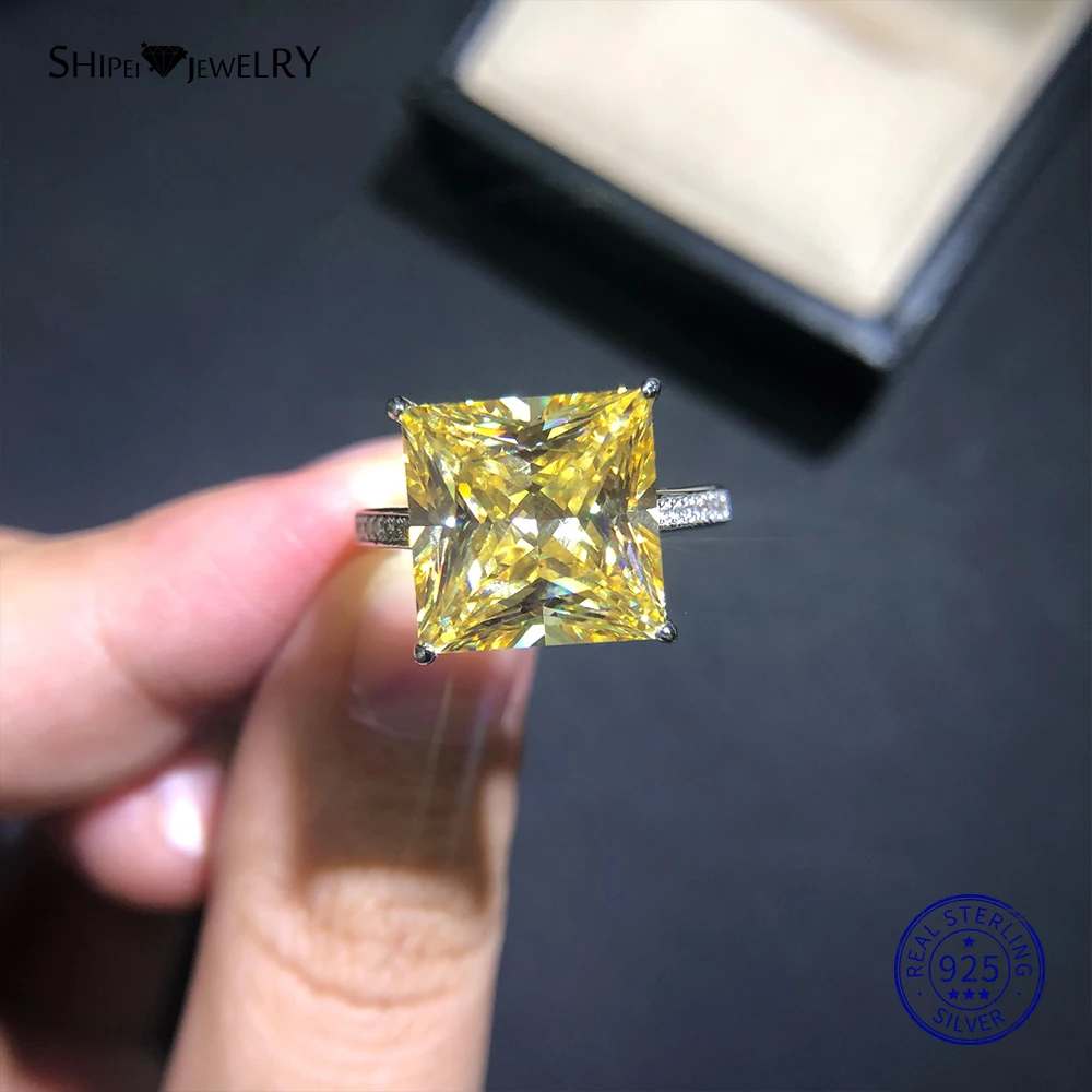 Женское и мужское кольцо из серебра 100% пробы с квадратным Цитрином|Кольца| |