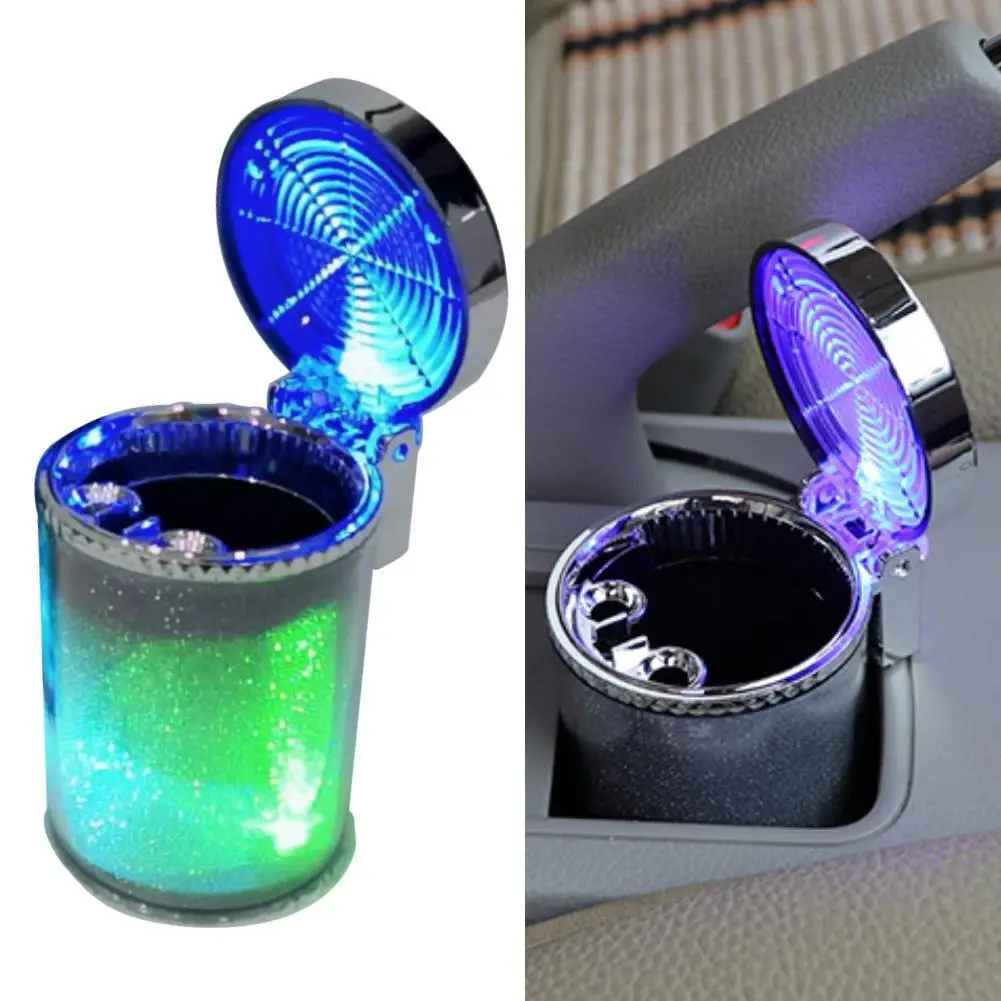 

HOT SALES !!! Car Blue LED Light Indicator Cigaretteed Ashtray Smokeless Cylinder Bin Holder